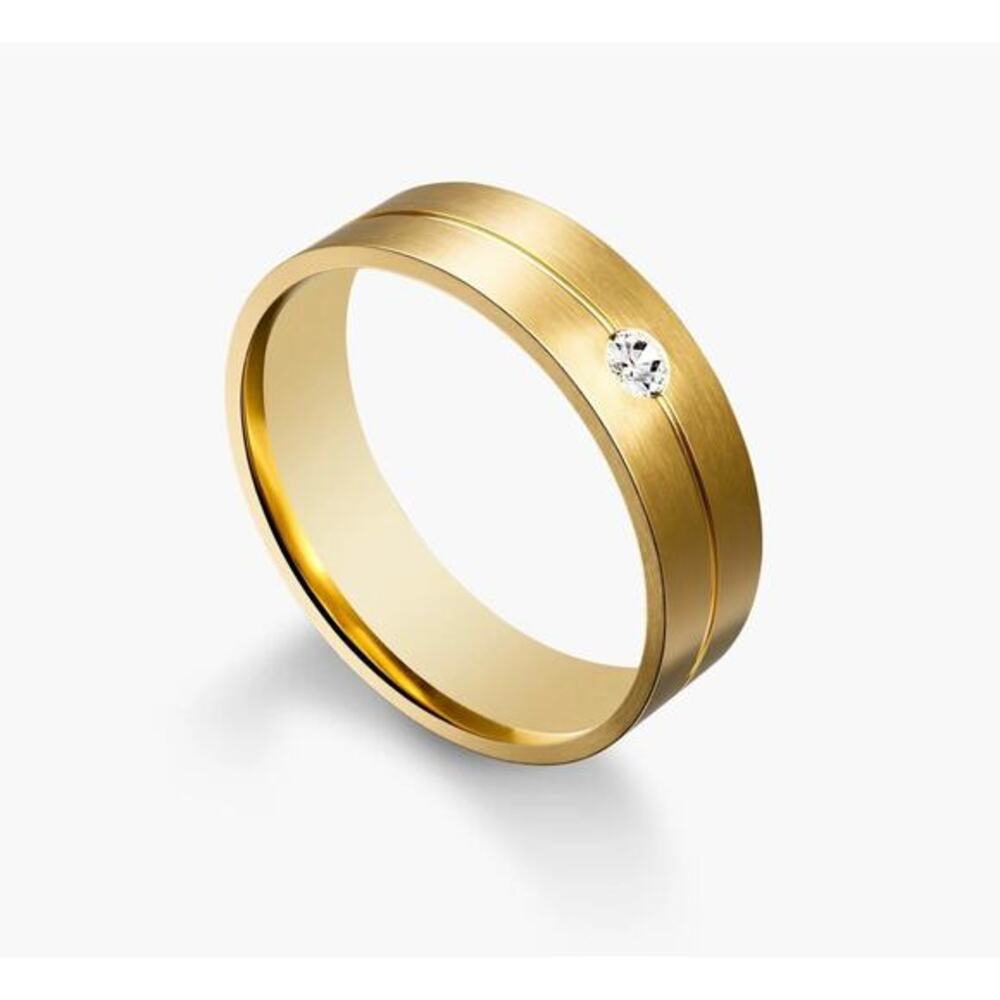 Jaxxon Single Stone Comfort Fit Band
- 7mm Gold